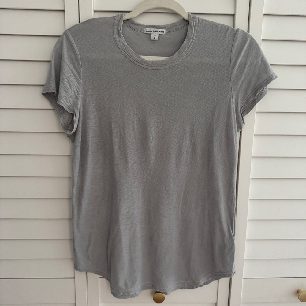 James Perse Size 2 Light Grey Tee Shirt